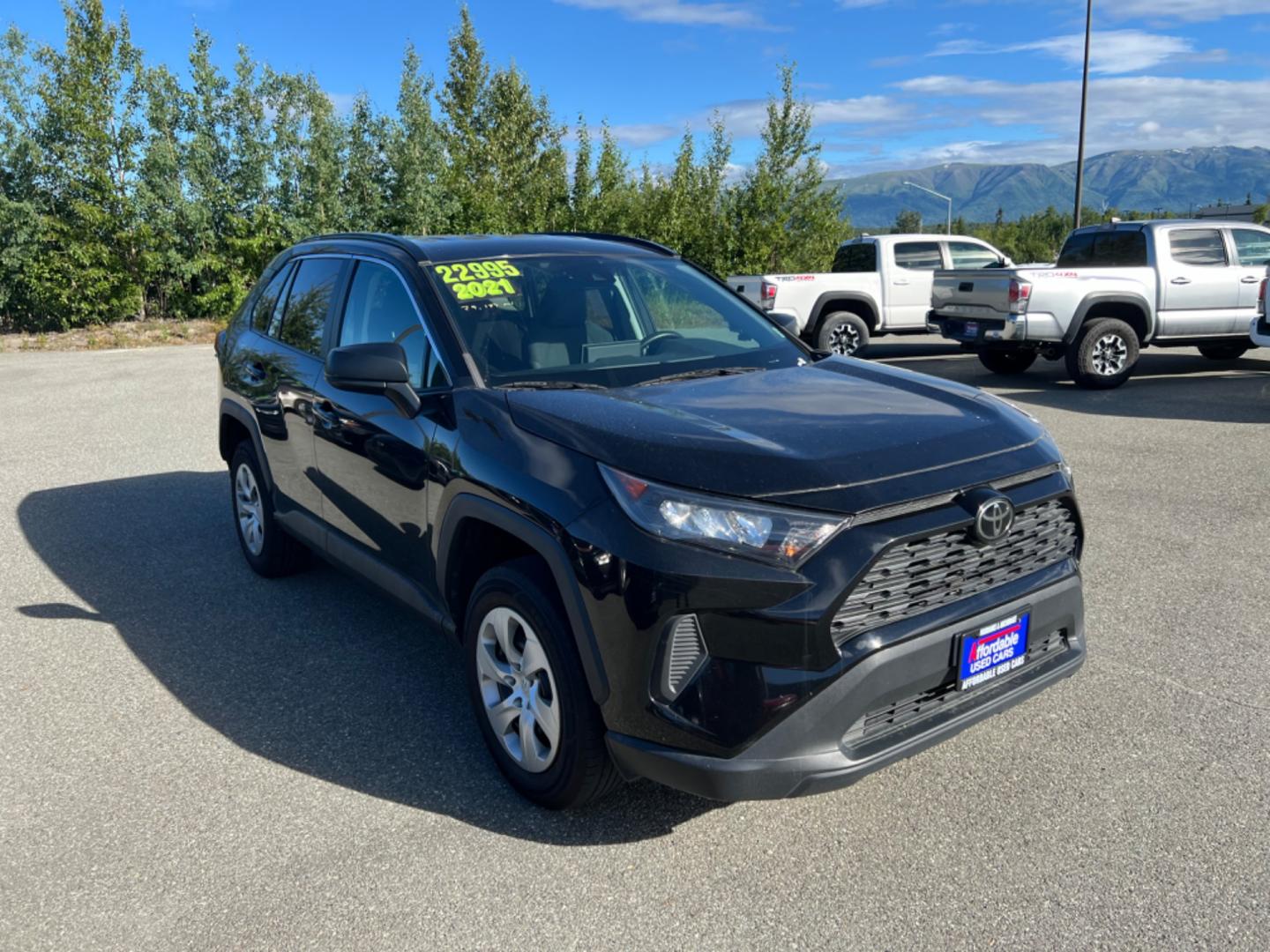 2021 BLACK TOYOTA RAV4 LE (2T3F1RFV7MW) with an 2.5L engine, Automatic transmission, located at 1960 Industrial Drive, Wasilla, 99654, (907) 274-2277, 61.573475, -149.400146 - Photo#0