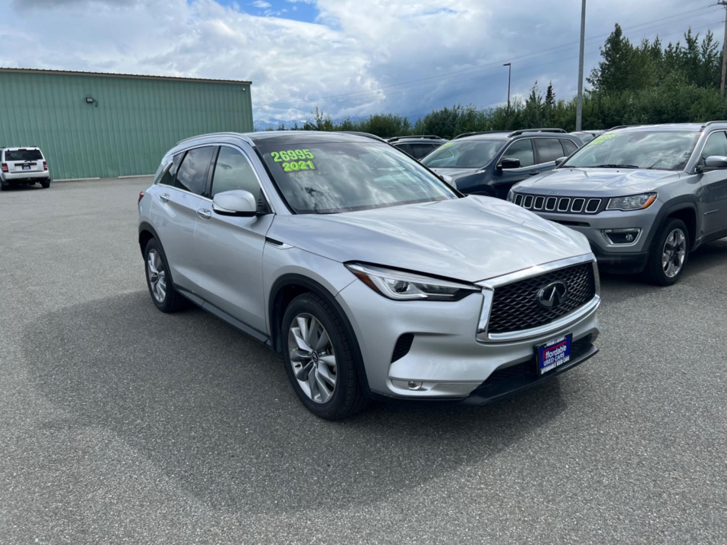 2021 SILVER INFINITI QX50 LUXE (3PCAJ5BB6MF) with an 2.0L engine, Continuously Variable transmission, located at 1960 Industrial Drive, Wasilla, 99654, (907) 274-2277, 61.573475, -149.400146 - Photo#1