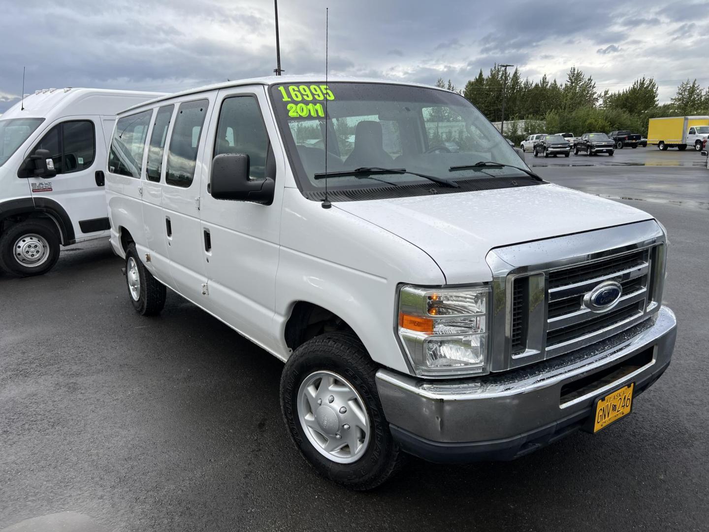 2011 WHITE FORD ECONOLINE E350 SUPER DUTY WAGON (1FBNE3BL1BD) with an 5.4L engine, Automatic transmission, located at 1960 Industrial Drive, Wasilla, 99654, (907) 274-2277, 61.573475, -149.400146 - Photo#0