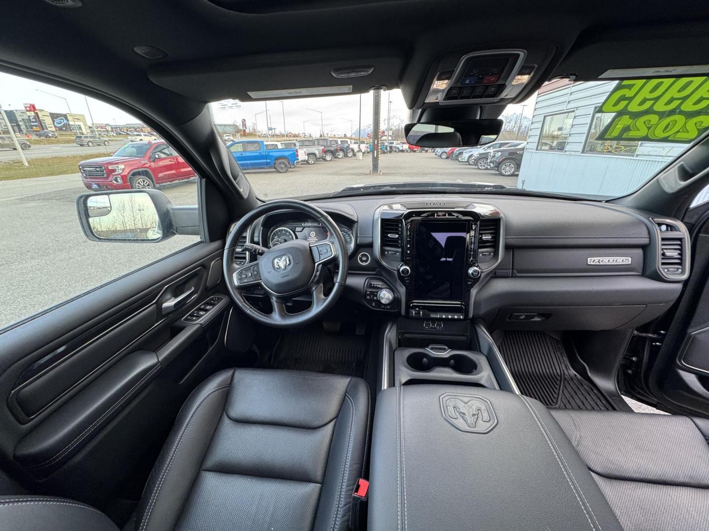 2021 BLACK RAM 1500 Rebel Crew Cab 4WD (1C6SRFLT6MN) with an 5.7L V8 OHV 16V engine, 8A transmission, located at 1960 Industrial Drive, Wasilla, 99654, (907) 274-2277, 61.573475, -149.400146 - Photo#13