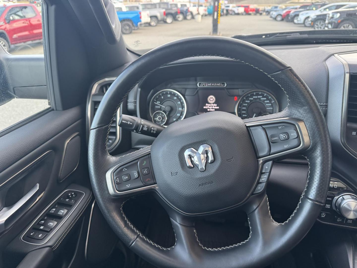 2021 BLACK RAM 1500 Rebel Crew Cab 4WD (1C6SRFLT6MN) with an 5.7L V8 OHV 16V engine, 8A transmission, located at 1960 Industrial Drive, Wasilla, 99654, (907) 274-2277, 61.573475, -149.400146 - Photo#14