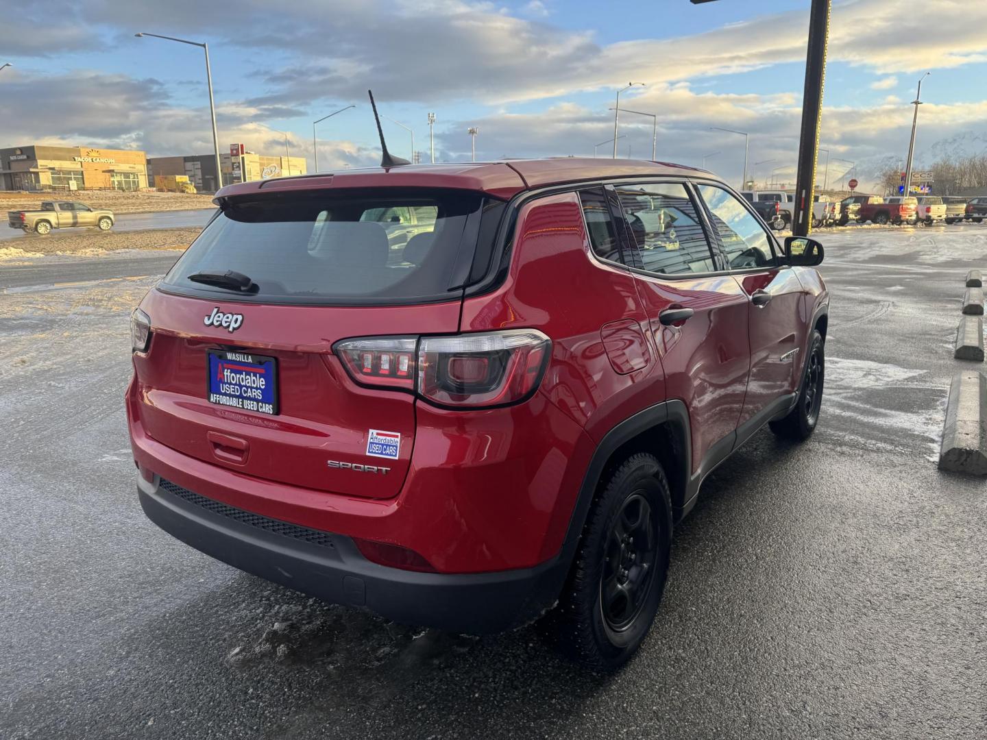 2019 RED Jeep Compass Sport FWD (3C4NJCAB2KT) with an 2.4L L4 DOHC 16V engine, located at 1960 Industrial Drive, Wasilla, 99654, (907) 274-2277, 61.573475, -149.400146 - Photo#4