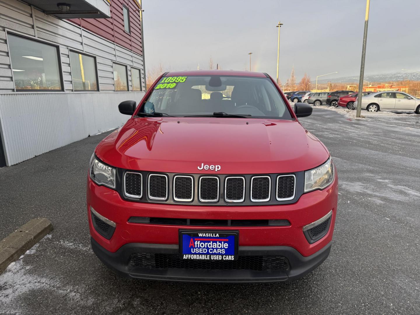 2019 RED Jeep Compass Sport FWD (3C4NJCAB2KT) with an 2.4L L4 DOHC 16V engine, located at 1960 Industrial Drive, Wasilla, 99654, (907) 274-2277, 61.573475, -149.400146 - Photo#3