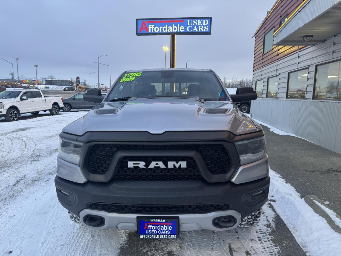 2020 GREY RAM 1500 Rebel Crew Cab 4WD (1C6SRFLT8LN) with an 5.7L V8 OHV 16V engine, 8A transmission, located at 1960 Industrial Drive, Wasilla, 99654, (907) 274-2277, 61.573475, -149.400146 - Photo#2