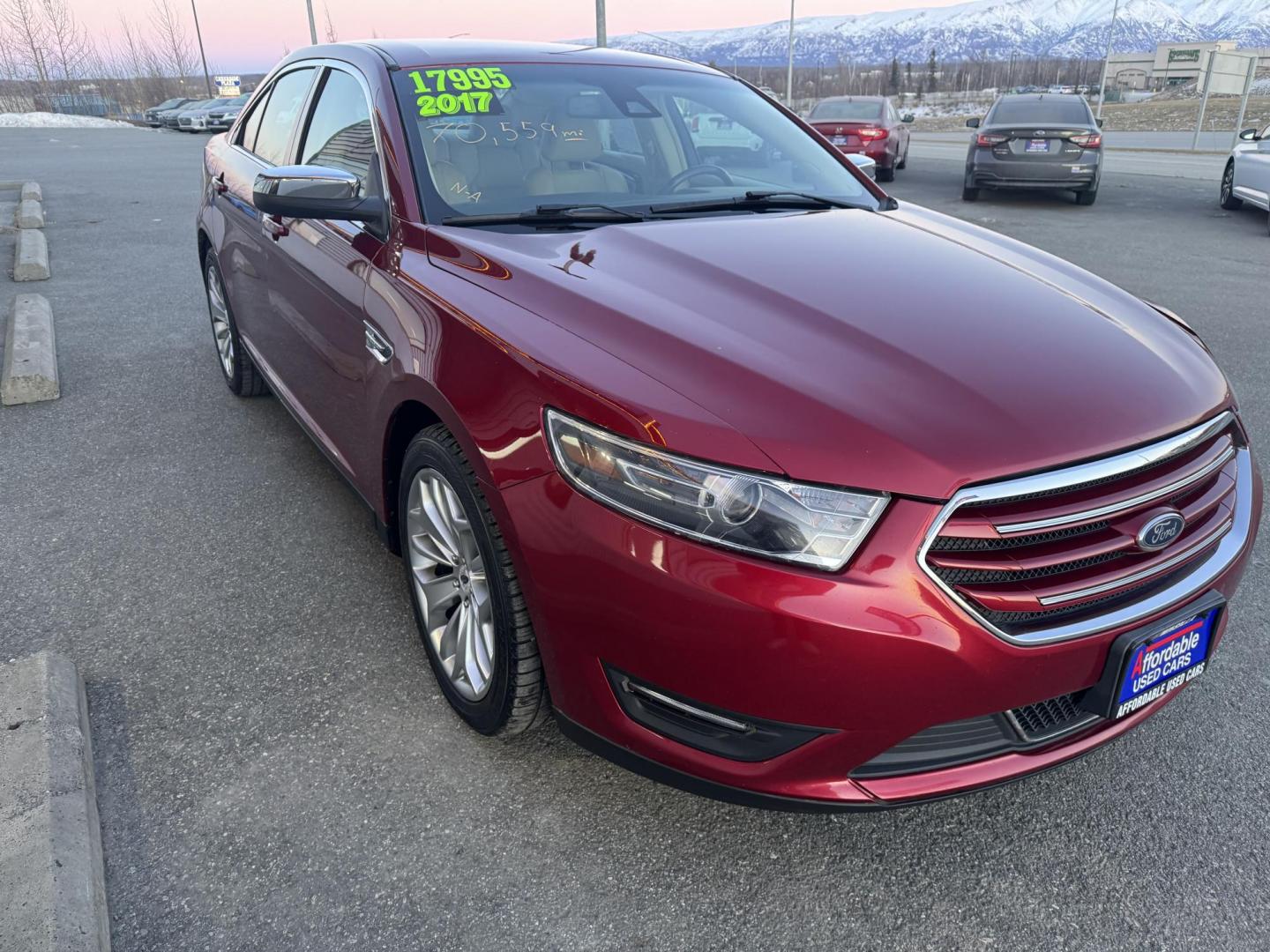 2017 RED FORD TAURUS LIMITED (1FAHP2F80HG) with an 3.5L engine, Automatic transmission, located at 1960 Industrial Drive, Wasilla, 99654, (907) 274-2277, 61.573475, -149.400146 - Photo#3