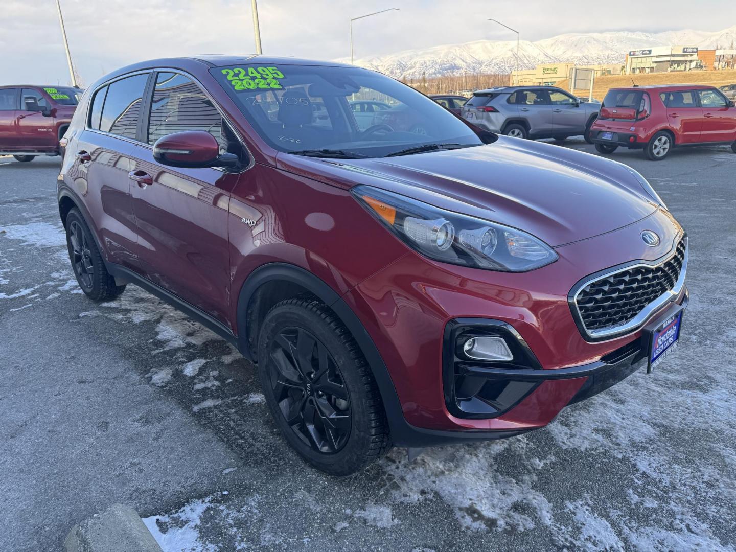 2022 RED Kia Sportage LX AWD (KNDPMCAC1N7) with an 2.4L V6 DOHC 24V engine, 6A transmission, located at 1960 Industrial Drive, Wasilla, 99654, (907) 274-2277, 61.573475, -149.400146 - Photo#7