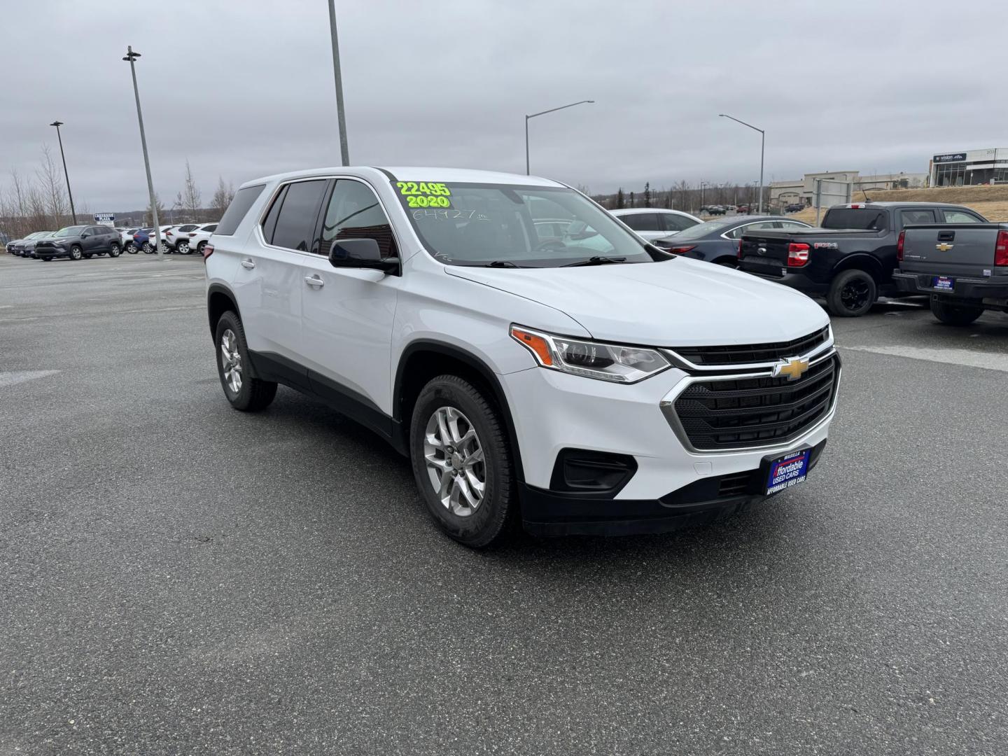 2020 WHITE Chevrolet Traverse LS AWD (1GNEVFKW5LJ) with an 3.6L V6 DOHC 24V engine, 9A transmission, located at 1960 Industrial Drive, Wasilla, 99654, (907) 274-2277, 61.573475, -149.400146 - Photo#8