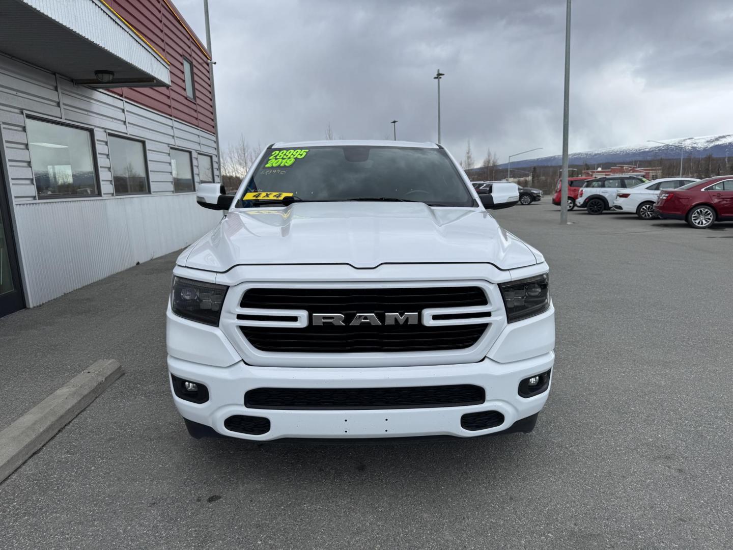 2019 WHITE RAM 1500 SPORT Quad Cab 4WD (1C6SRFBT2KN) with an 5.7 L V8 engine, 8A transmission, located at 1960 Industrial Drive, Wasilla, 99654, (907) 274-2277, 61.573475, -149.400146 - Photo#1