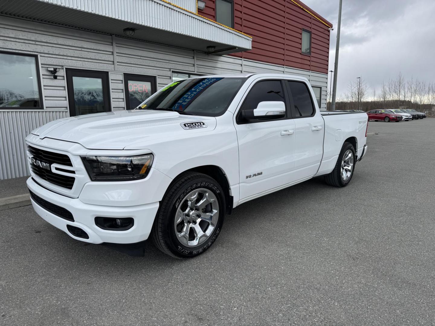 2019 WHITE RAM 1500 SPORT Quad Cab 4WD (1C6SRFBT2KN) with an 5.7 L V8 engine, 8A transmission, located at 1960 Industrial Drive, Wasilla, 99654, (907) 274-2277, 61.573475, -149.400146 - Photo#2
