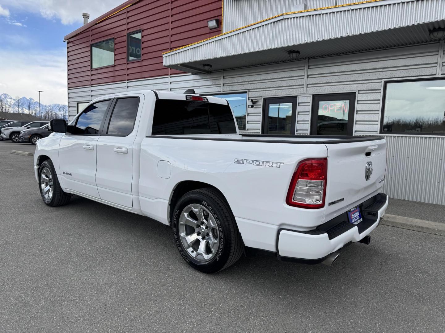 2019 WHITE RAM 1500 SPORT Quad Cab 4WD (1C6SRFBT2KN) with an 5.7 L V8 engine, 8A transmission, located at 1960 Industrial Drive, Wasilla, 99654, (907) 274-2277, 61.573475, -149.400146 - Photo#3