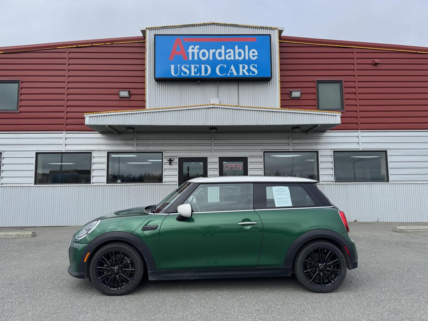 2022 GREEN Mini Hardtop Cooper (WMW33DH05N2) with an 1.5L L3 DOHC 16V TURBO engine, Automatic transmission, located at 1960 Industrial Drive, Wasilla, 99654, (907) 274-2277, 61.573475, -149.400146 - Photo#0