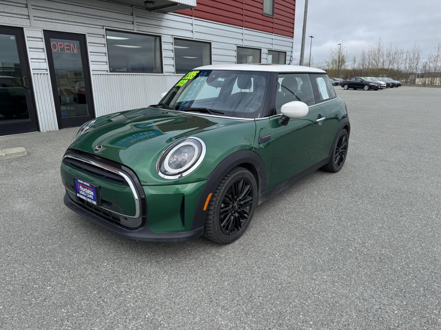 2022 GREEN Mini Hardtop Cooper (WMW33DH05N2) with an 1.5L L3 DOHC 16V TURBO engine, Automatic transmission, located at 1960 Industrial Drive, Wasilla, 99654, (907) 274-2277, 61.573475, -149.400146 - Photo#2