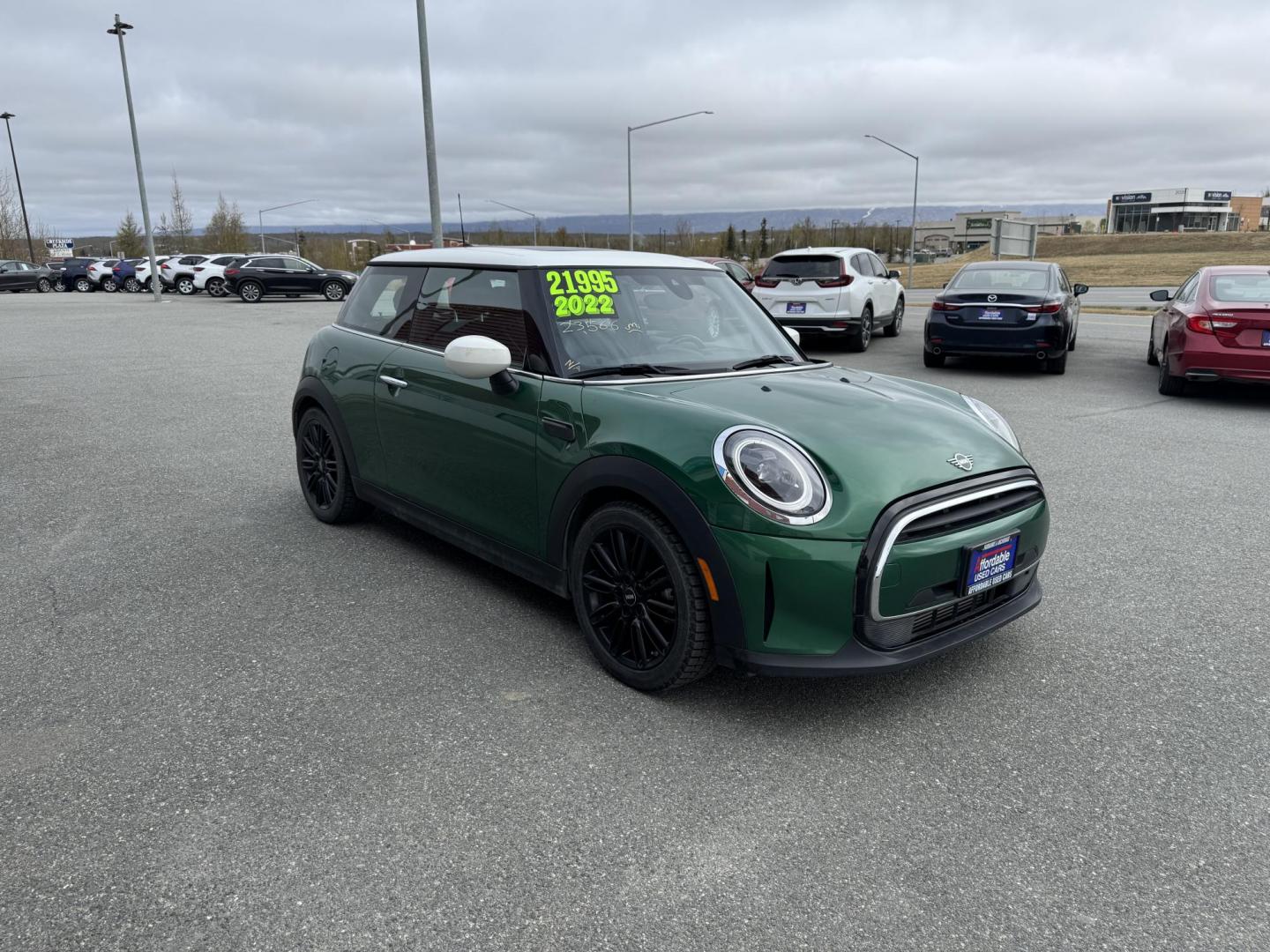 2022 GREEN Mini Hardtop Cooper (WMW33DH05N2) with an 1.5L L3 DOHC 16V TURBO engine, Automatic transmission, located at 1960 Industrial Drive, Wasilla, 99654, (907) 274-2277, 61.573475, -149.400146 - Photo#5
