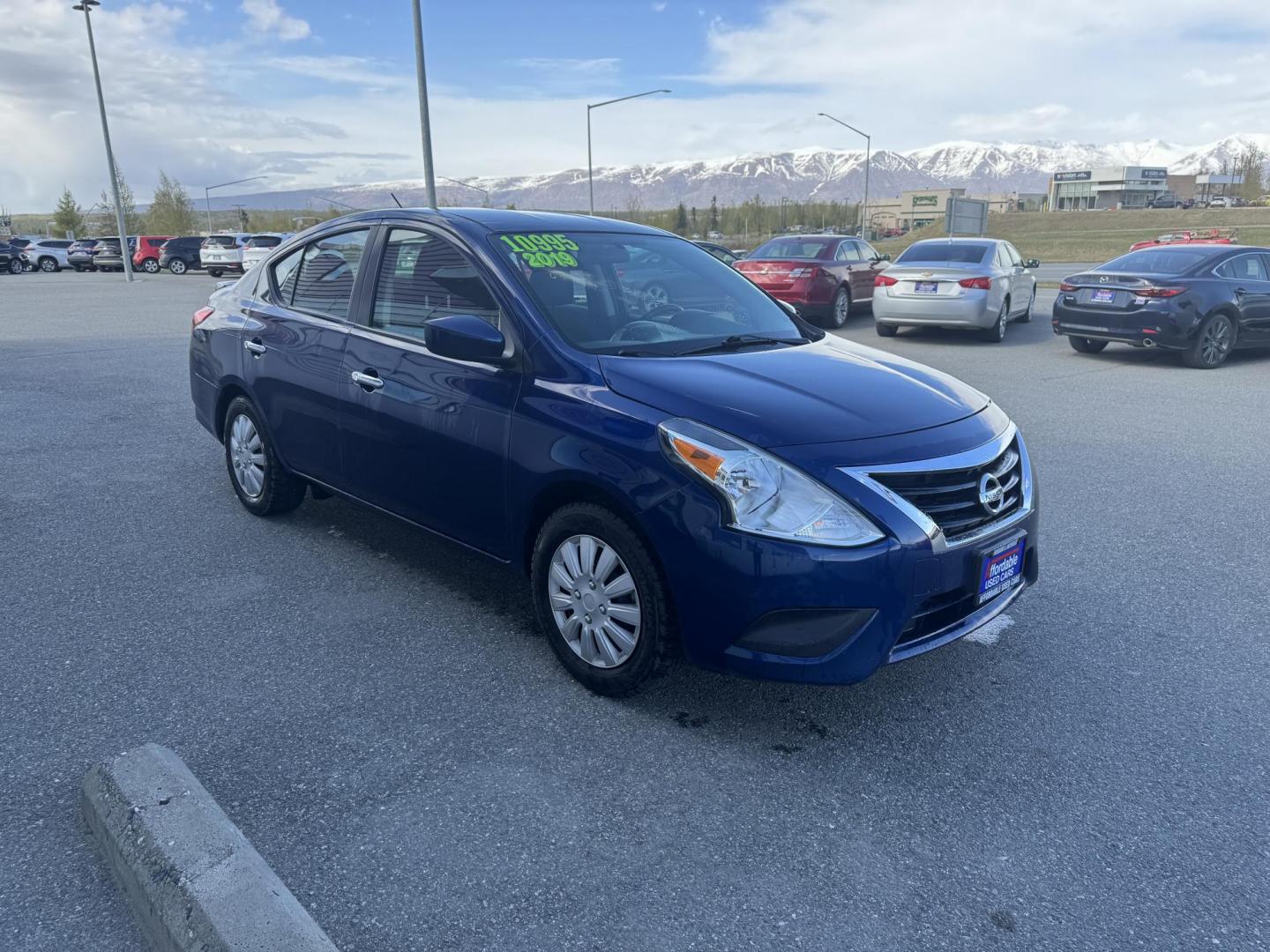 2019 BLUE Nissan Versa 1.6 SV Sedan (3N1CN7AP3KL) with an 1.6L L4 DOHC 16V engine, CVT transmission, located at 1960 Industrial Drive, Wasilla, 99654, (907) 274-2277, 61.573475, -149.400146 - Photo#6
