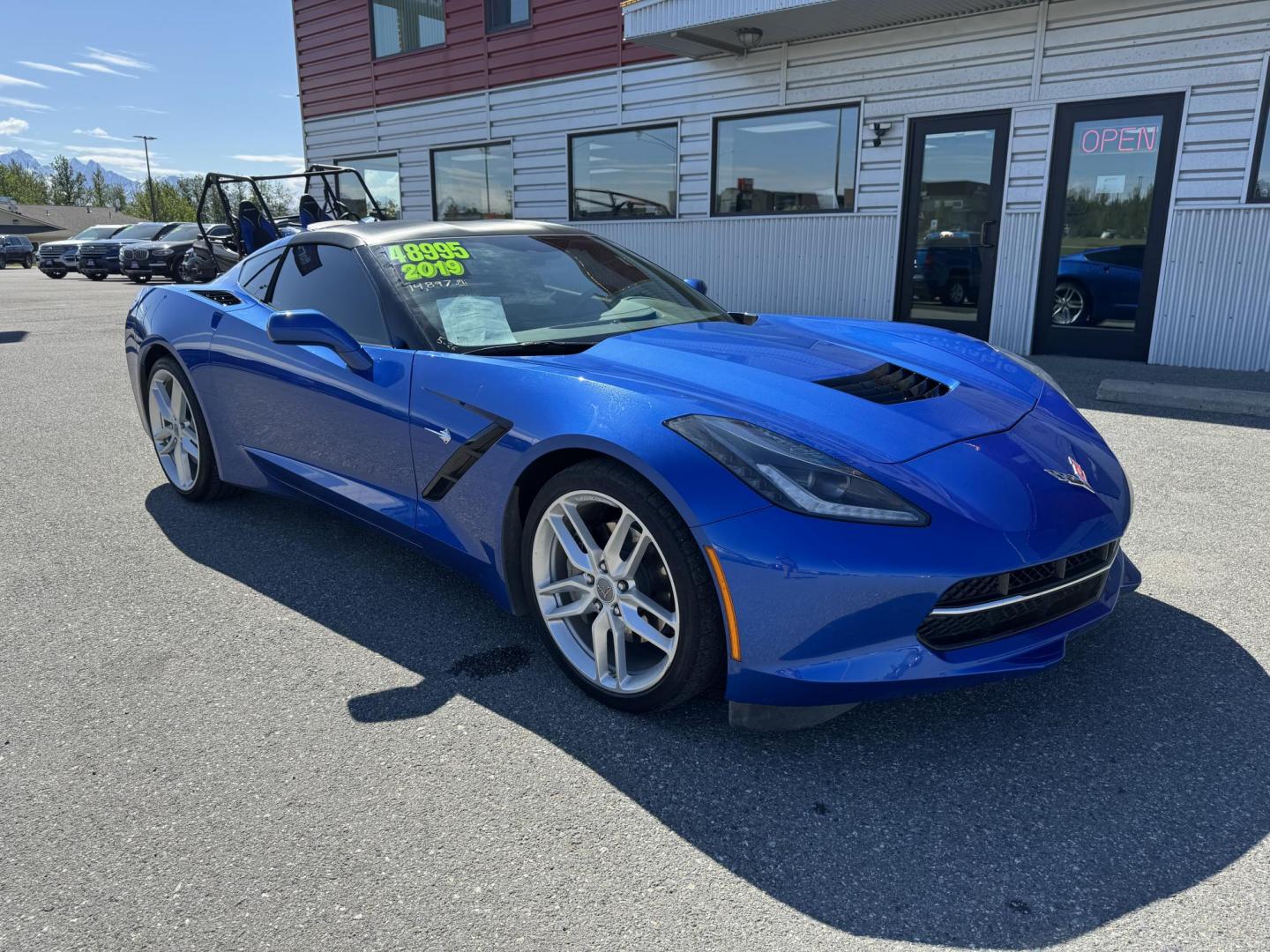 2019 BLUE /black leather Chevrolet Corvette 1LT Coupe Automatic (1G1YB2D75K5) with an 6.2L V8 engine, 6A transmission, located at 1960 Industrial Drive, Wasilla, 99654, (907) 274-2277, 61.573475, -149.400146 - Photo#2