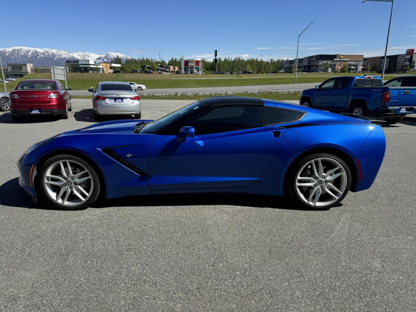 2019 BLUE /black leather Chevrolet Corvette 1LT Coupe Automatic (1G1YB2D75K5) with an 6.2L V8 engine, 6A transmission, located at 1960 Industrial Drive, Wasilla, 99654, (907) 274-2277, 61.573475, -149.400146 - Photo#0