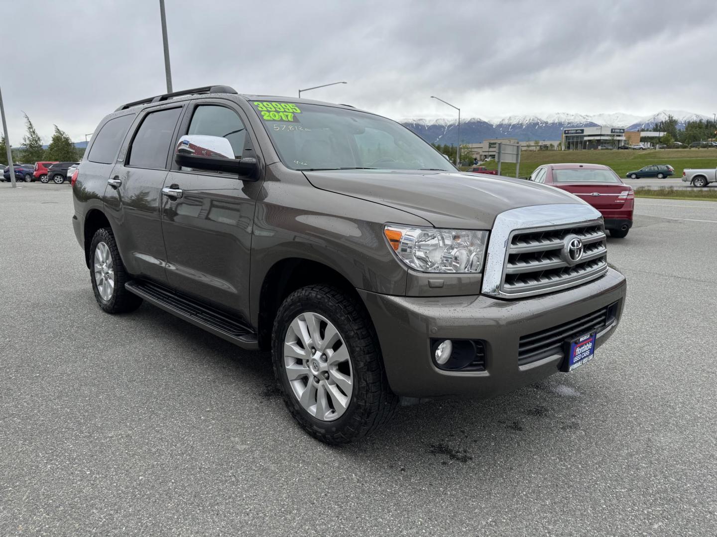 2017 GREEN TOYOTA SEQUOIA PLATINUM (5TDDY5G14HS) with an 5.7L engine, Automatic transmission, located at 1960 Industrial Drive, Wasilla, 99654, (907) 274-2277, 61.573475, -149.400146 - Photo#5