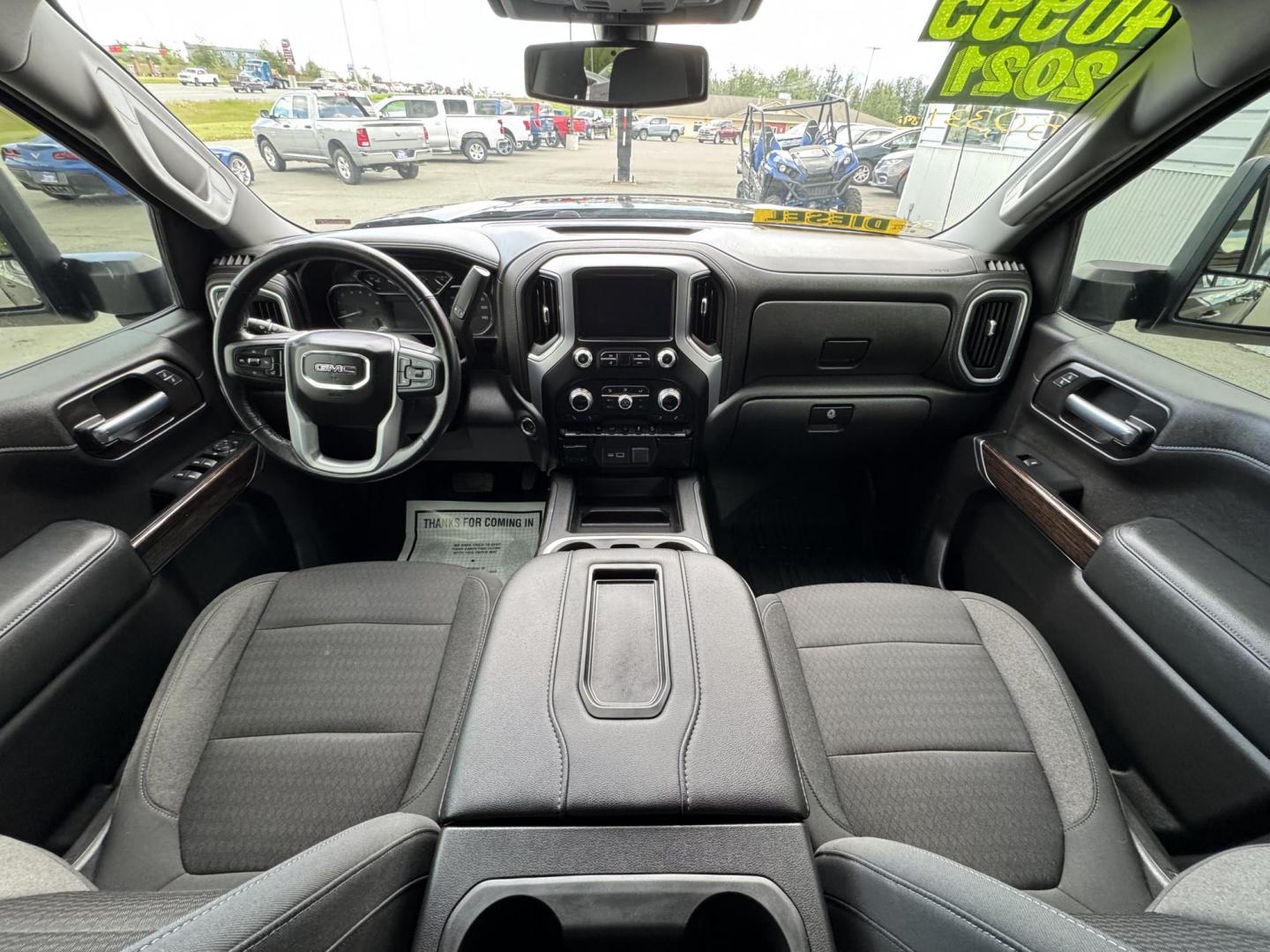2021 BLACK GMC Sierra 1500 Elevation Crew Cab 4WD (3GTU9CET7MG) with an 3.0L L6 DOHC 24V DIESEL engine, 6A transmission, located at 1960 Industrial Drive, Wasilla, 99654, (907) 274-2277, 61.573475, -149.400146 - Photo#8