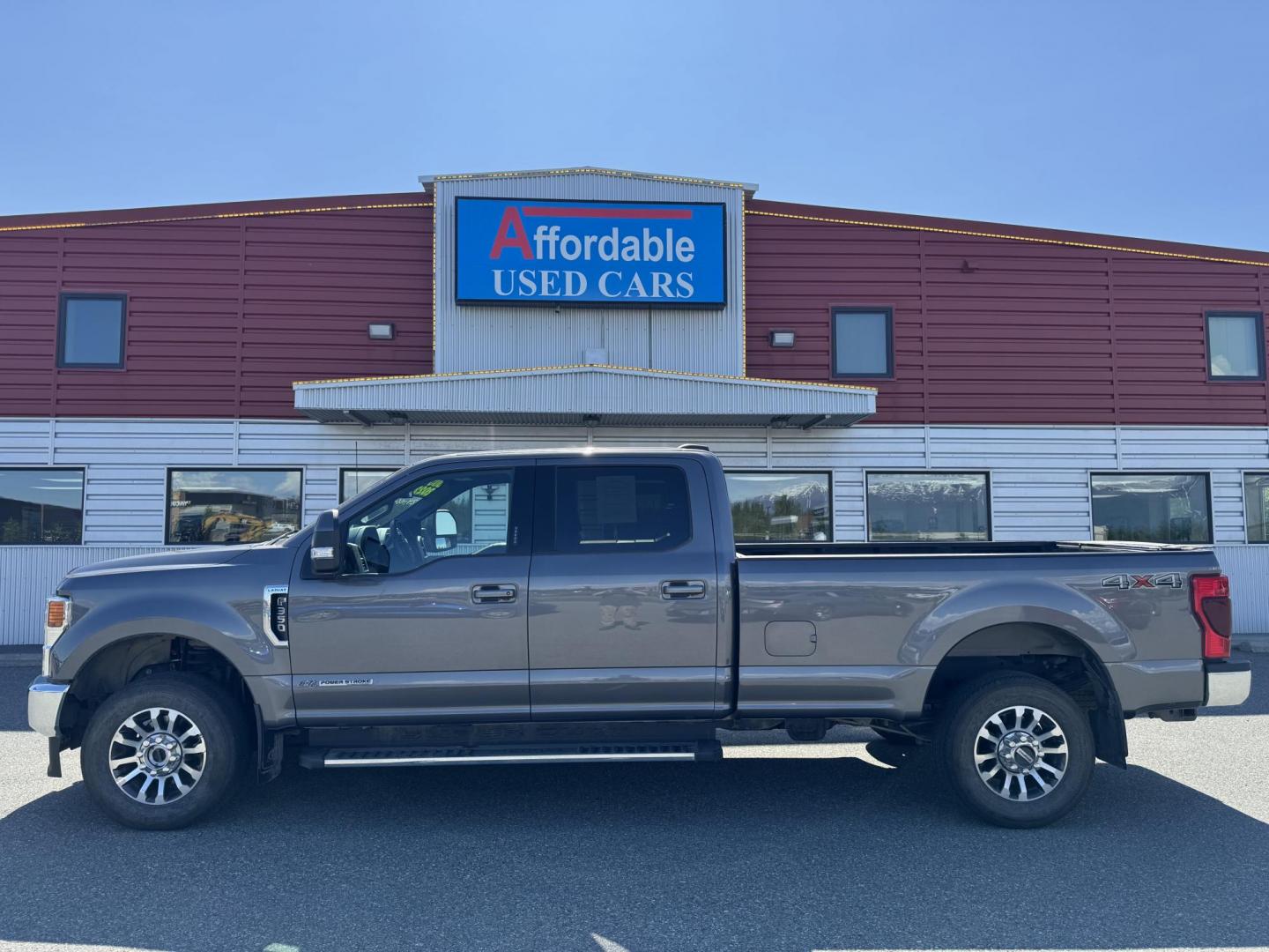 2022 GRAY Ford F-350 SD Lariet Crew Cab Long Bed 4WD (1FT8W3BT1NE) with an 6.7L V8 OHV 16V DIESEL engine, 6A transmission, located at 1960 Industrial Drive, Wasilla, 99654, (907) 274-2277, 61.573475, -149.400146 - Photo#0