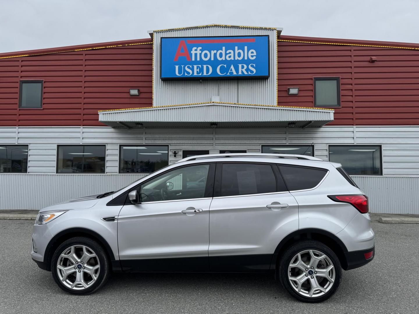 2019 SILVER Ford Escape Titanium 4WD (1FMCU9J95KU) with an 2.0L L4 DOHC 16V engine, 6A transmission, located at 1960 Industrial Drive, Wasilla, 99654, (907) 274-2277, 61.573475, -149.400146 - Photo#0