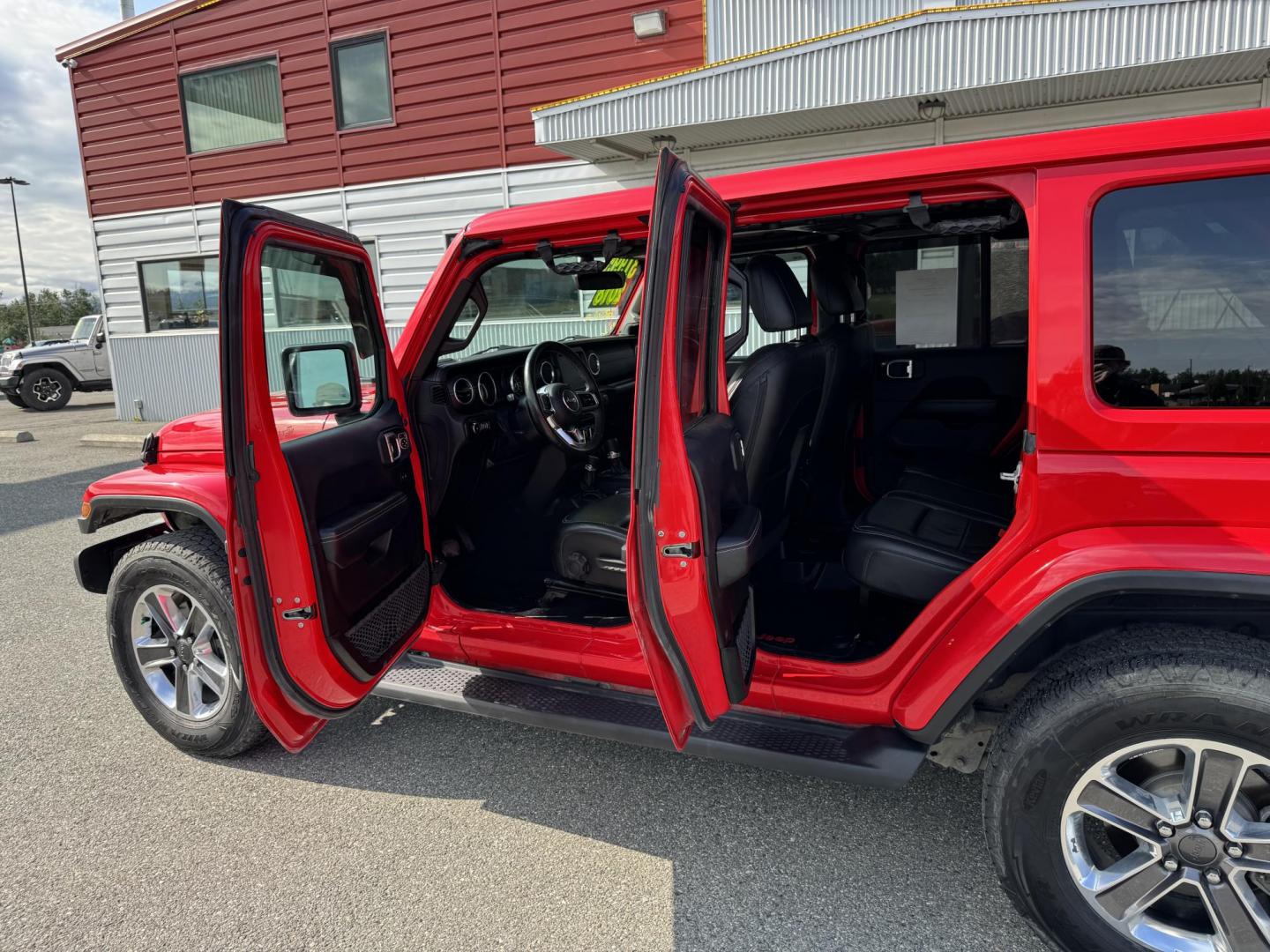 2018 RED Jeep Wrangler JK Unlimited Sahara (1C4HJXEG6JW) with an 3.6L V6 DOHC 24V FFV engine, 6A transmission, located at 1960 Industrial Drive, Wasilla, 99654, (907) 274-2277, 61.573475, -149.400146 - Photo#14