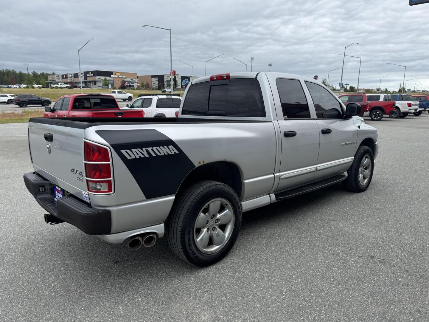 2005 SILVER Dodge Ram 1500 Quad Cab Daytona 4WD (1D7HU18D05J) with an 5.7L V8 OHV 16V engine, 5-Speed Automatic Overdrive transmission, located at 1960 Industrial Drive, Wasilla, 99654, (907) 274-2277, 61.573475, -149.400146 - Photo#3