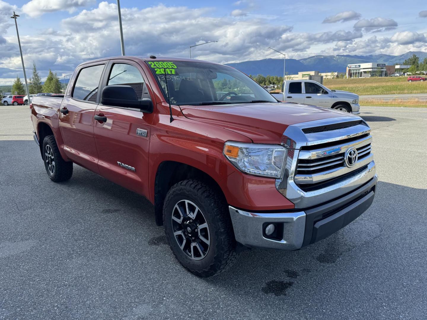 2017 Orange Toyota Tundra SR5 5.7L V8 CrewMax TRD Off Road 4WD (5TFDY5F19HX) with an 5.7L V8 DOHC 32V engine, 6A transmission, located at 1960 Industrial Drive, Wasilla, 99654, (907) 274-2277, 61.573475, -149.400146 - Photo#5