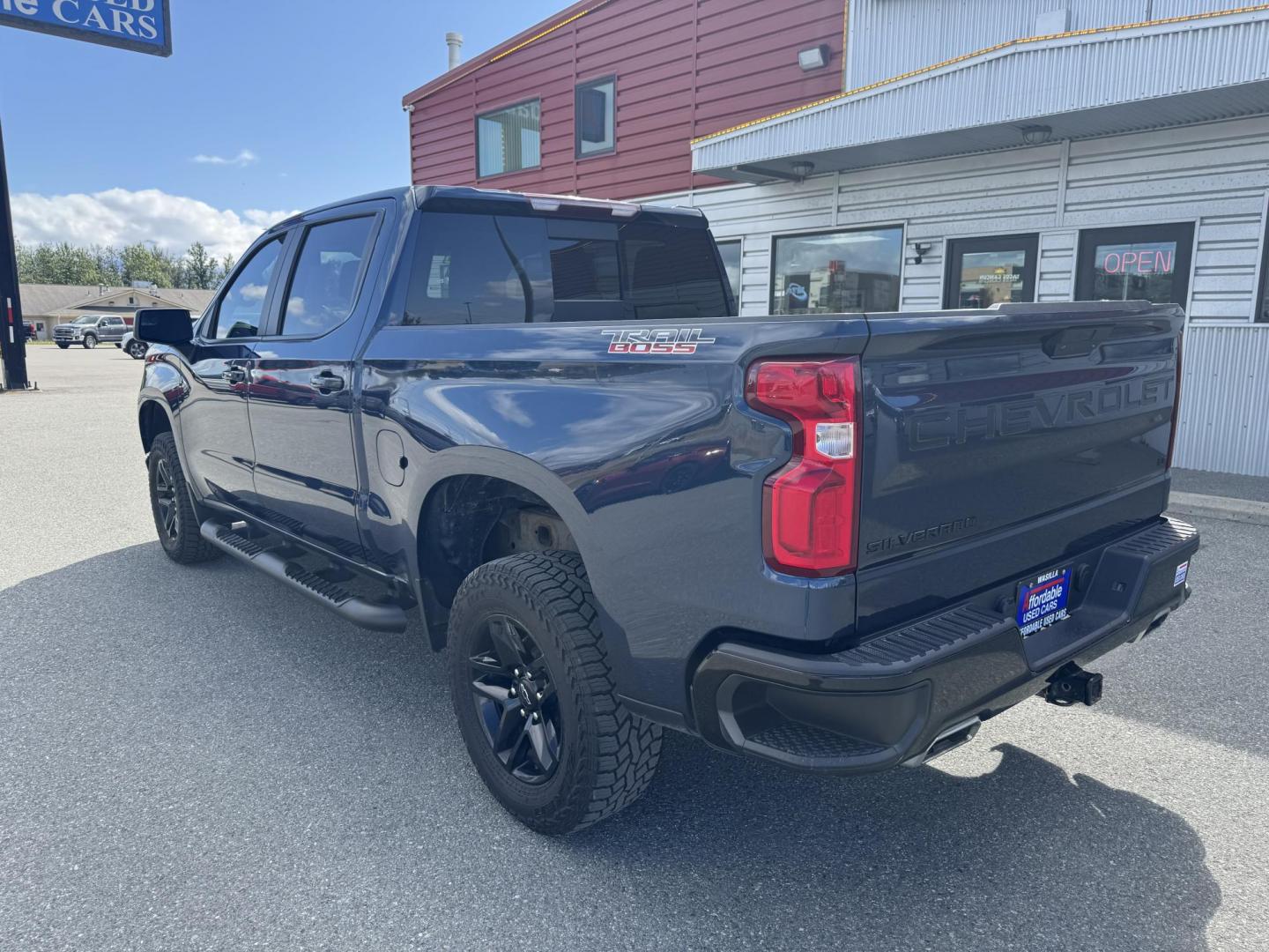 2020 BLUE Chevrolet Silverado 1500 LT Trail Boss Crew Cab 4WD (3GCPYFED2LG) with an 5.3L V8 OHV 16V engine, 6A transmission, located at 1960 Industrial Drive, Wasilla, 99654, (907) 274-2277, 61.573475, -149.400146 - Photo#1